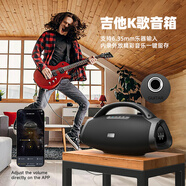 維爾晶D20手提便攜K歌藍(lán)牙音響背帶式單肩斜挎低音炮OTG直播內(nèi)錄樂(lè)器演奏藍(lán)牙音箱200W大功率雙向快充 黑色Ⅱ