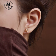 MY QAMRAMYQAMRA 18K玫瑰金彩金四葉草耳釘 女a(chǎn)u750耳墜情人節圣誕節母親 18K玫瑰金*帶證書(shū)