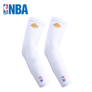 NBA休閑籃球護臂勇士熱火騎士隊長(cháng)款男女夏季袖套透氣護手臂加長(cháng)護肘 湖人隊白色2只 M