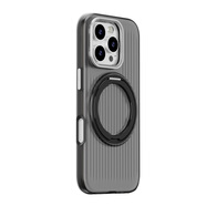 鐵布衫【360°旋轉(zhuǎn)】適用蘋果16promax支架手機(jī)殼iPhone16pro瓦楞磁吸保護(hù)套16Plus高級(jí)感全包防摔支架殼 【鈦金暗影360支架殼】黑色 iPhone 16 Plus