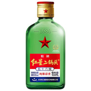 紅星白酒 綠瓶清香型 純糧酒固態(tài)發(fā)酵 高度口糧酒 北京產(chǎn)地 56度 100mL 1瓶