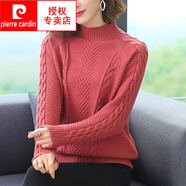 皮爾卡丹（pierre cardin）羊毛衫女22年半高領(lǐng)毛衣女秋冬新款韓版寬松套頭短款內穿打底加厚 皮紅色-商場(chǎng)好質(zhì)量 S建議80-95斤