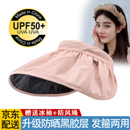 黛米安妮莎防曬帽子女夏季新款網(wǎng)紅貝殼帽帽子遮陽帽戶外防紫外線騎行空頂帽女士太陽帽遮臉大帽檐沙灘帽 粉色-【升級款黑膠】 均碼