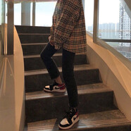 耐克（NIKE）男鞋女鞋Air Jordan 1 AJ1 喬1情侶低幫休閑運動籃球鞋 553558-553560-116 黑腳趾 43