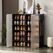 安爾雅簡(jiǎn)易鞋柜經(jīng)濟型簡(jiǎn)約防塵小鞋架子多層組裝塑料收納柜玄關(guān)柜