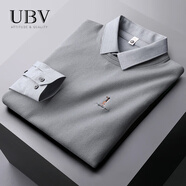 UBV襯衫領(lǐng)假兩件針織衫男士毛衣翻領(lǐng)打底衫秋季新款保暖休閑加絨內(nèi)搭 灰色*不加絨 XL （建議120-145斤）