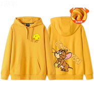 C2潮朝貓和老鼠聯(lián)名春秋衛衣ins潮牌特別的情侶裝學(xué)生春秋春秋連帽套頭 姜黃 天鵝絨連帽- YOU杰瑞鼠 （厚款） M