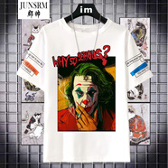 郡帥小丑短袖T恤男女學(xué)生寬松希斯萊杰 杰昆菲尼克斯Joker衣服圓領(lǐng) 08 S