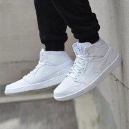 耐克（NIKE）男子AIR JORDAN AJ1 高幫復(fù)古麂皮3M反光高幫男子籃球鞋 554724-104 灰白閃電速發(fā) 41