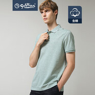 金利來(lái)官方直發(fā)夏天T恤男士青年透氣時(shí)尚花紗拼接扁機領(lǐng)商務(wù)短袖T恤 14-淺綠 XXXL