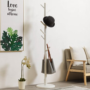 木馬人實(shí)木衣帽架衣架落地辦公室臥室掛衣架立式客廳室內收納架置物架 【健康實(shí)木】圓盤(pán)款-純凈白