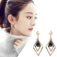 玖維婭S925銀針耳環(huán)女新款珍珠耳釘簡(jiǎn)約長(zhǎng)款流蘇耳飾韓版氣質(zhì)學(xué)生網(wǎng)紅時(shí)尚首飾品生日禮物 JYD044幾何菱形耳環(huán)