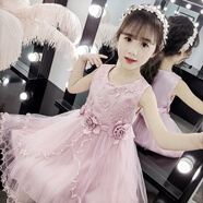 卡兔藍(lán)貓女童夏裝連衣裙2022新款6兒童5洋氣8女孩網(wǎng)紅公主裙子燕尾紗裙7歲618禮物 粉紫色 130