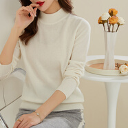 金菊100%綿羊毛26支精紡多色半高領(lǐng)秋冬保暖打底針織衫女式羊毛衫毛衣
