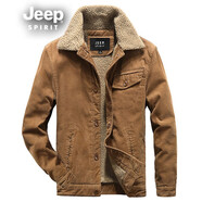 JEEP SPIRIT 吉普棉衣男冬季新款棉衣男棉服外套男厚款保暖棉襖男學(xué)生大碼工裝 淺咖啡 XL