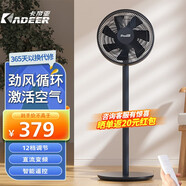 卡帝亞（KADEER）電風(fēng)扇家用7葉大風(fēng)量語(yǔ)音智能遙控落地扇直流變頻輕音低噪柔風(fēng)宿舍電扇 深藍(lán)色