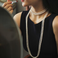 卓麥 雙層珍珠毛衣鏈長(cháng)款貝珠項鏈年輕款秋冬時(shí)尚飾品搭配實(shí)用飾 D108 雙層疊戴珍珠毛衣鏈