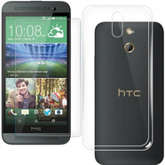 拓蒙 HTC E8手機殼HTC One時(shí)尚版保護套硅膠 全包防摔殼男女款后背軟套 全包防摔透明殼+鋼化膜