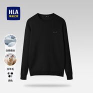海瀾之家（HLA）毛衣男保暖長袖針織衫男圓領(lǐng)套頭打底衫男內(nèi)搭多色可選舒適毛衫男 黑色95-抗菌/針織面料 L /175/92A