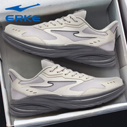 鴻星爾克（ERKE）2025男鞋獵奇秋冬新款輕便透氣網(wǎng)面跑步鞋軟底防滑緩震復古運動(dòng)鞋 云霧灰/蒼野灰(皮網(wǎng)-四季款) 39 官方倉速發(fā)