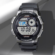 卡西歐（CASIO）手表男運(yùn)動防震休閑腕表防水橡膠表帶AE1000W-1A 2A 4A 4B電子表 AE-1000W-1B經(jīng)典款淺灰色