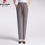 皮爾卡丹（pierre cardin）2025夏季薄款褲子女冰絲中年女褲媽m褲高腰松緊休閑褲彈力直筒長 深灰色 3XL 126-140斤