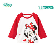 迪士尼寶寶（Disney Baby）迪士尼童裝男女童T恤撞色長(cháng)袖上衣兒童米奇米妮圓領(lǐng)衣服 米妮 3歲/身高100cm