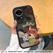 美齡美麗適用華為nova12手機殼瘋狂動物城hinova10/11pro全包nova9/8se軟硅膠9Z情侶個性ultra皮質套女新款 黑色-黑底尼克與朱迪自拍M2 華為 nova 12 Pro