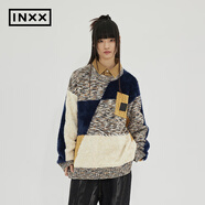 英克斯（inxx）APYD  APYD 不規(guī)則拼接色塊針織衫男復古撞色圓領套頭毛衣潮流 多色拼接 XL