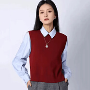 【阿瑪詩(shī)專(zhuān)柜女裝】新款時(shí)尚百搭圓領(lǐng)安哥拉紅無(wú)袖針織衫馬甲背心 安哥拉紅羊毛 哥弟 L /4