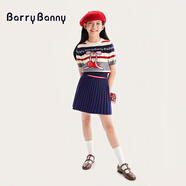 BARRY BANNY女童裝毛衣兒童衛(wèi)衣春秋圓領(lǐng)針織衫6-14歲少女外穿保暖可愛耐看 櫻桃短袖 150 cm(68-80斤)