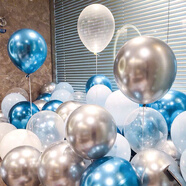 多美憶氣球生日場(chǎng)景布置生日氣球道具氛圍活動(dòng)裝扮布置藍白混色30裝