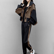 Mapping香港大牌大碼女裝氣質(zhì)休閑時(shí)尚高級感寬松落肩袖翻領(lǐng)上裝外套長(cháng)褲 卡其色【支持退換】 S 可選加絨加厚款