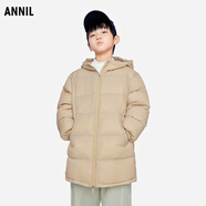安奈兒（Annil）童裝男童女童中長(zhǎng)款羽絨服冬新款 燕麥卡 170 cm
