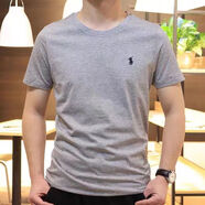 POLO SPORT拉夫新款勞倫保羅t恤男騎士馬標(biāo)刺繡全棉短袖T恤男經(jīng)典百搭純色 灰色08灰色08 灰色08灰色08 L 建議140-160斤