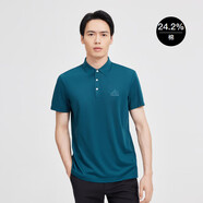 勁霸男裝（K-Boxing）男士T恤純色時尚休閑百搭夏季短袖polo領男FTBG2381 天際藍 195 