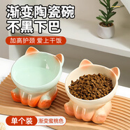 貝思奈貓碗陶瓷狗碗貓糧碗寵物食盆貓咪吃飯喝水盆高腳斜口防打翻狗盆