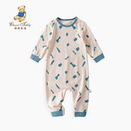 Classic Teddy兒童連體衣男童爬服寶寶哈衣嬰兒睡衣外出服1-3-6歲 字母恐龍米白 110cm
