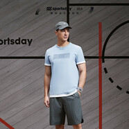 海瀾之家（HLA）短袖T恤男夏季休閑馬術(shù)運動(dòng)防曬防紫外線(xiàn)短t男裝速干透氣吸汗上衣 涼感/抗靜電-淺藍P6 2XL 185/100A