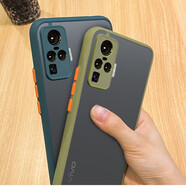 墨迪（Muedy）適用vivoX80手機殼X70/x60pro保護(hù)套撞色磨砂X23全包鏡頭防摔潮男女 【磨砂撞色】軍綠色 vivoX60