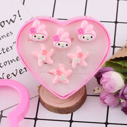 楚歌質(zhì)優(yōu)品 兒童戒指女卡通可愛(ài)公主韓版開(kāi)口可調節小女孩寶寶石鉆石玩具飾品 海星款2對耳夾+2戒指