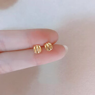 向晚小星星銀耳釘貓眼石女小巧精致高級(jí)感百搭情人節(jié)禮物送女友老婆 波紋線(xiàn)條耳釘-F0616D
