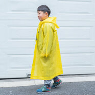 蕉趣（BANANA TRIP）一次性雨衣(全新料)兒童加厚戶(hù)外連帽四排扣連體雨披 黃色1個(gè)裝