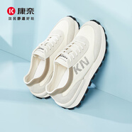 康奈男鞋春季新款復(fù)古老爹鞋厚底低幫運(yùn)動鞋百搭板鞋18241077 米白色 41