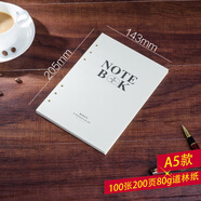 博文文具活頁(yè)本替芯加寬行距橫線(xiàn)活頁(yè)紙 A5筆記本內芯 可拆卸 B5九孔活頁(yè)內芯紙 A4本子替換芯100頁(yè) No.1003 A5橫線(xiàn) 6孔（100張）