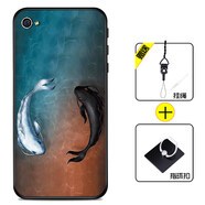好機(jī)友蘋果4手機(jī)殼iphone4保護(hù)套4S防摔iphone4s全包軟薄情侶潮牌網(wǎng)紅男液態(tài)硅膠女個(gè)性 【蘋果4/4S通用】太極魚+指環(huán)+掛繩