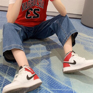 耐克（NIKE）男女鞋Air Jordan 1  AJ1 鴛鴦籃球運動鞋板鞋中幫 554724-554725-116 白紅 36.5