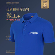 雪姿琴 polo衫定制工作服t恤翻領(lǐng)純色款印logo公司定做男女工衣工裝刺繡 寶藍色 L