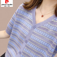 皮爾卡丹2025夏季新款女士短袖t恤針織衫遮肚子上衣寬松大碼薄款冰絲體恤 V領(lǐng) XL (建議120-135斤)