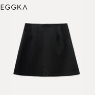 EGGKA 高腰純色半身短裙女夏季新款高級(jí)感時(shí)尚流行西裝通勤風(fēng)包臀a字裙 深灰色（升級(jí)毛呢版）E24B3507AF M